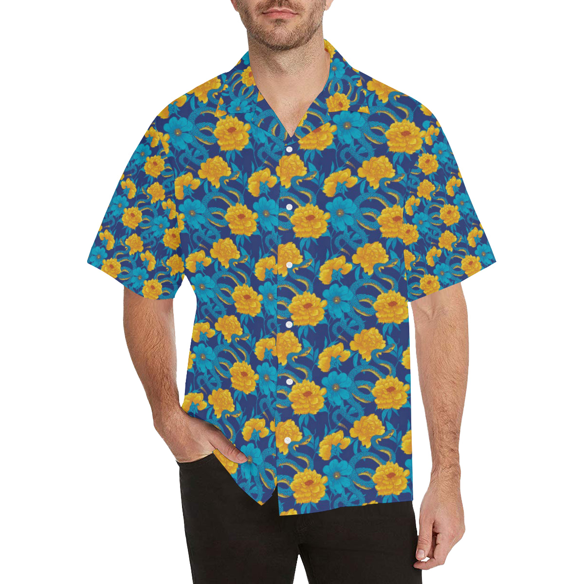 Boa Pattern Print Design 01 Men's Hawaiian Shirt