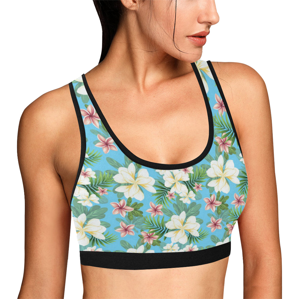 Plumeria Pattern Print Design PM028 Sports Bra