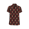 Day of the Dead Skull Girl Pattern Men's Short Sleeve Button Up Shirt