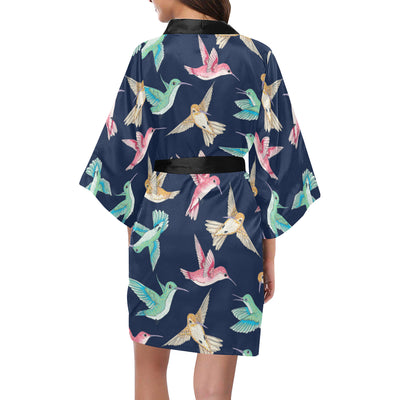 Hummingbird Cute Pattern Print Design 01 Women's Short Kimono