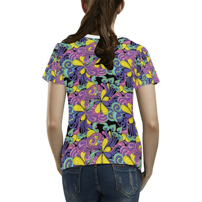 Trippy Print Design LKS305 Women's  T-shirt