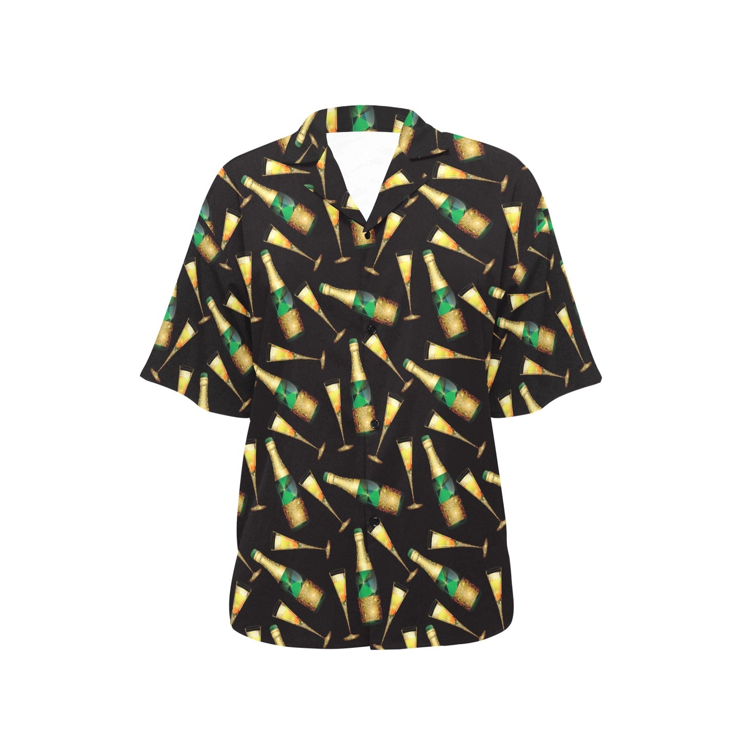 Champagne Pattern Print Design 02 Women's Hawaiian Shirt
