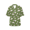 Cow on Grass Print Pattern Women's Hawaiian Shirt