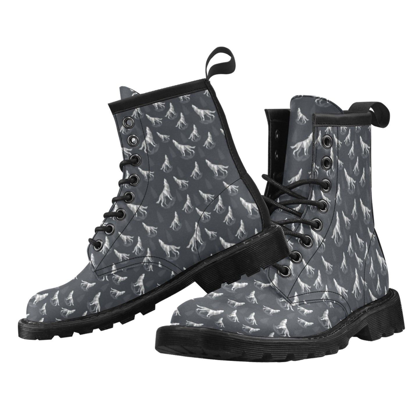 Wolf Print Design LKS303 Women's Boots