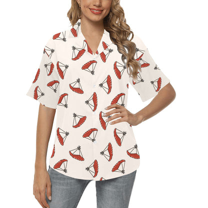 Skydiver Print Design LKS302 Women's Hawaiian Shirt