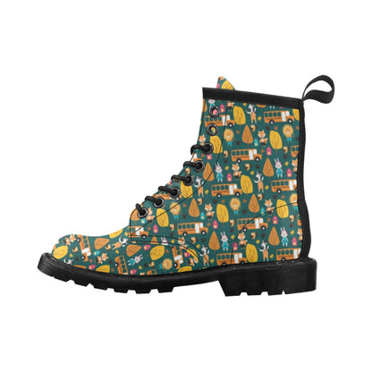 School Bus Print Design LKS309 Women's Boots