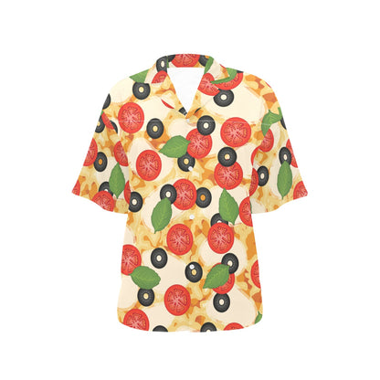 Pizza Pattern Print Design A05 Women's Hawaiian Shirt