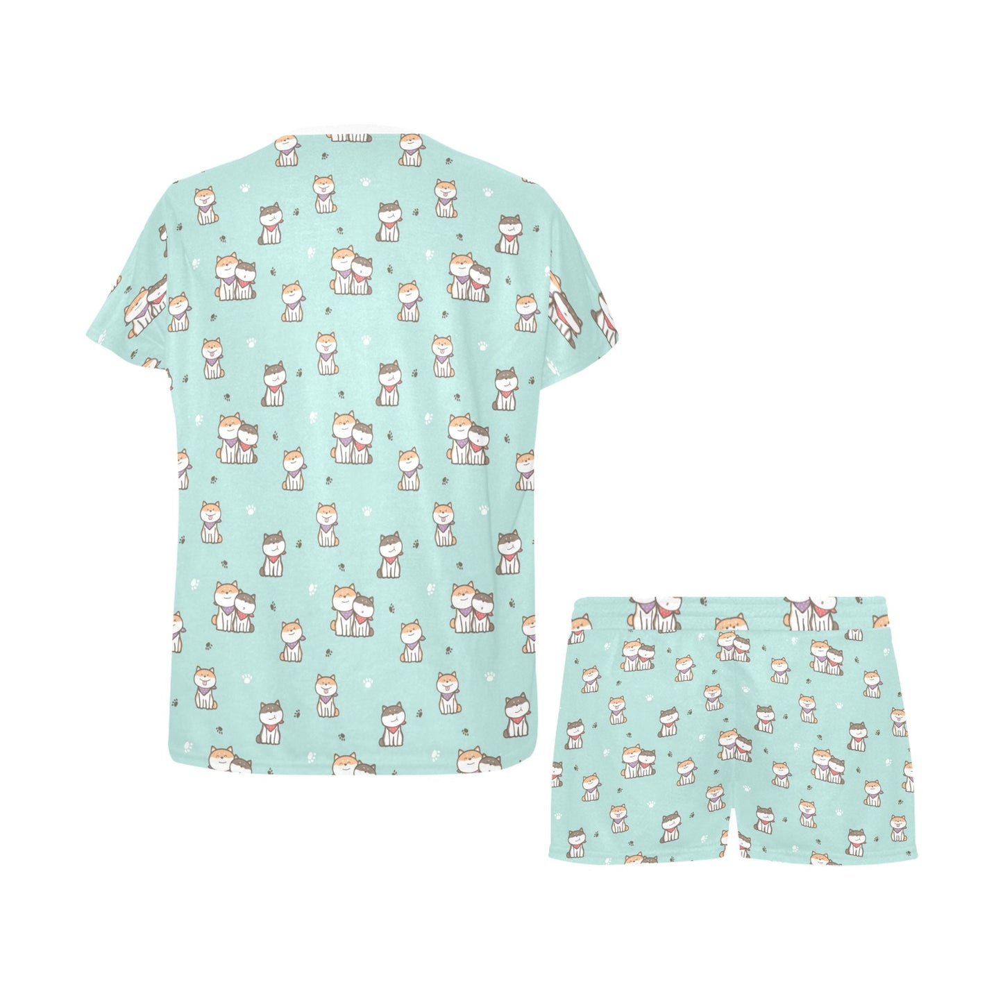 Shiba Inu Print Design LKS302 Women's Short Pajama Set
