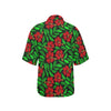 Red Hibiscus Embroidered Pattern Print Design HB032 Women's Hawaiian Shirt