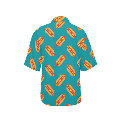 Hot Dog Pattern Print Design 03 Women's Hawaiian Shirt