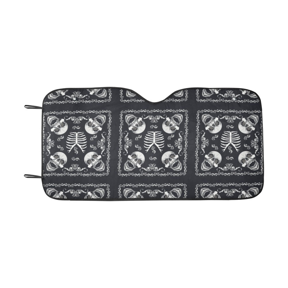 Bandana Skull Black White Print Design LKS306 Car front Windshield Sun Shade