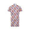 Peace Sign Patchwork Design Print Men's Romper