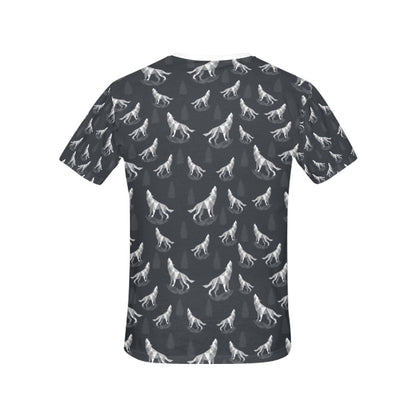 Wolf Print Design LKS303 Women's  T-shirt