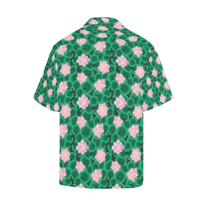 Water Lily Print Design LKS303 Men's Hawaiian Shirt