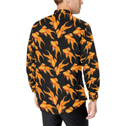 Goldfish Pattern Print Design 03 Men's Long Sleeve Shirt