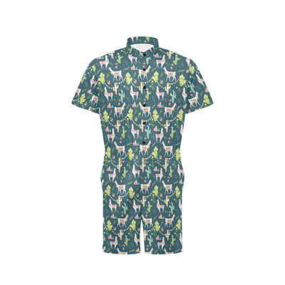 Llama with Cactus Design Print Men's Romper