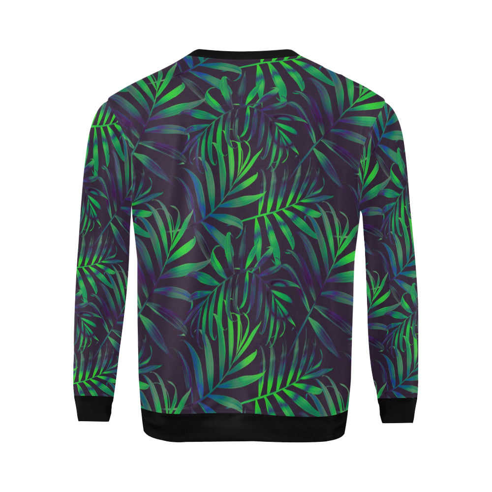 Palm Leaves Pattern Print Design PL01 Men Long Sleeve Sweatshirt