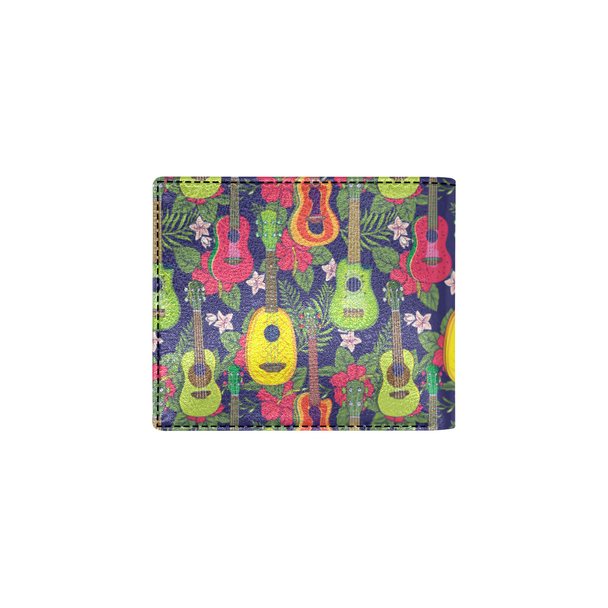 Ukulele Tropical Pattern Print Design 03 Men's ID Card Wallet