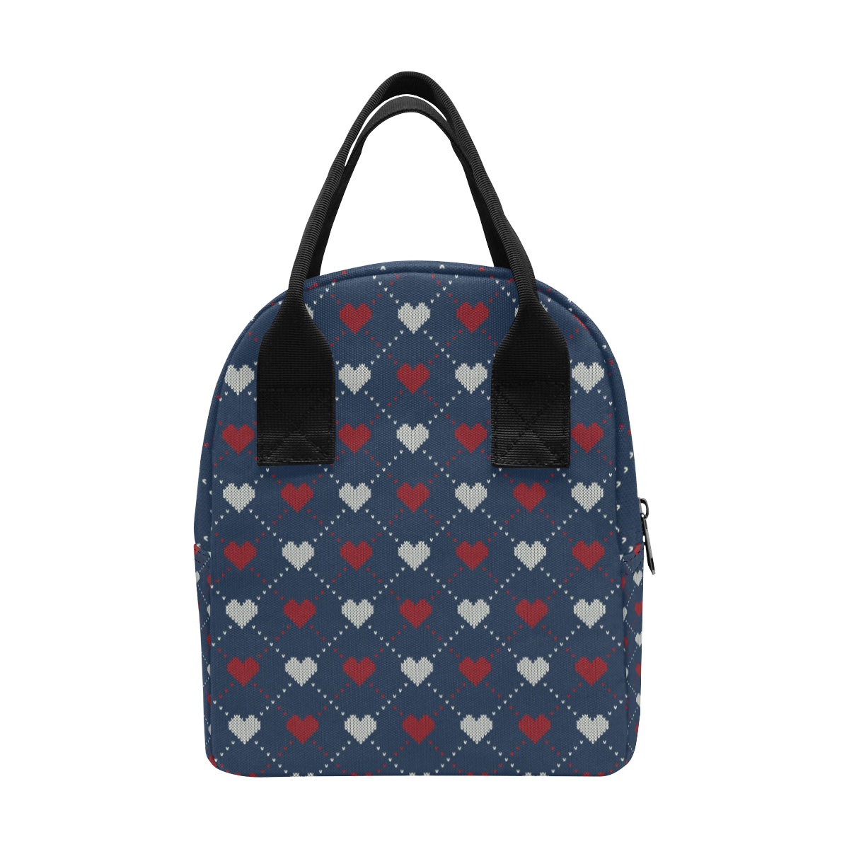 Heart Knit Pattern Print Design HE05 Insulated Lunch Bag