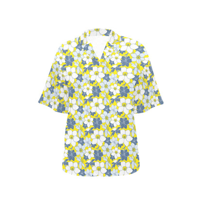 Daffodils Pattern Print Design 01 Women's Hawaiian Shirt