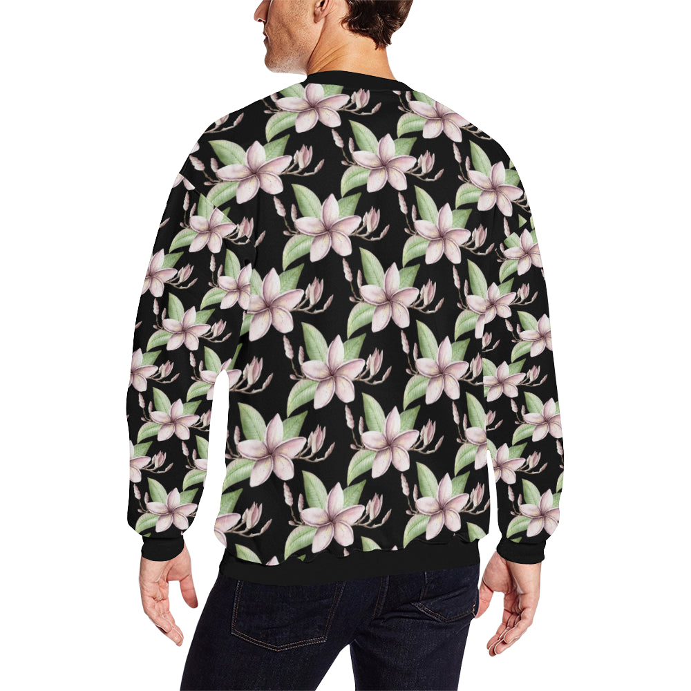 Plumeria Pattern Print Design PM02 Men Long Sleeve Sweatshirt