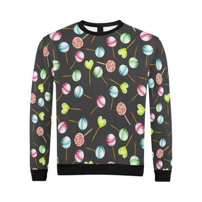 Lollipop Pattern Print Design LL02 Men Long Sleeve Sweatshirt