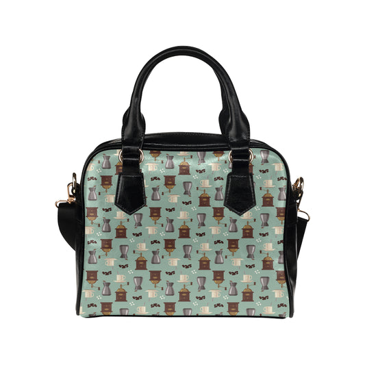 Coffee Pattern Print Design 04 Shoulder Handbag