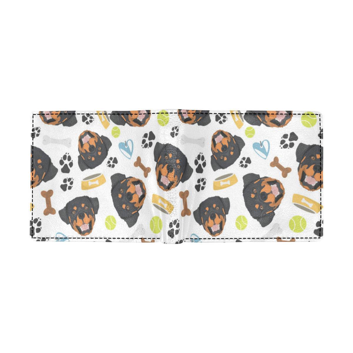 Rottweiler Pattern Print Design A04 Men's ID Card Wallet