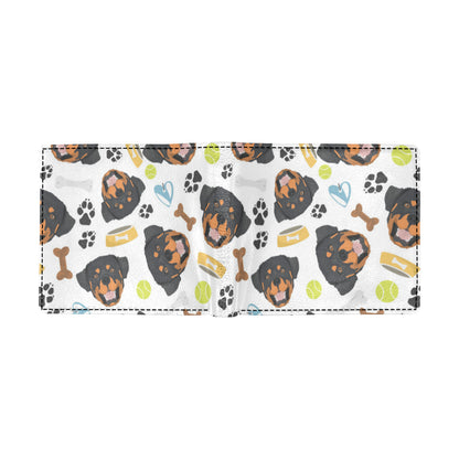 Rottweiler Pattern Print Design A04 Men's ID Card Wallet