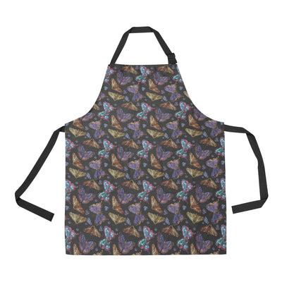 Butterfly Pattern Print Design 013 Apron with Pocket