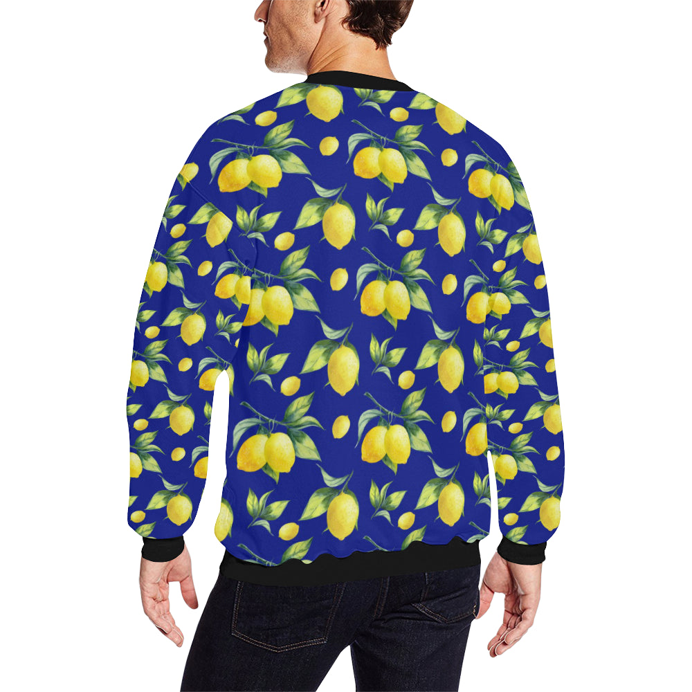 Lemon Pattern Print Design LM06 Men Long Sleeve Sweatshirt