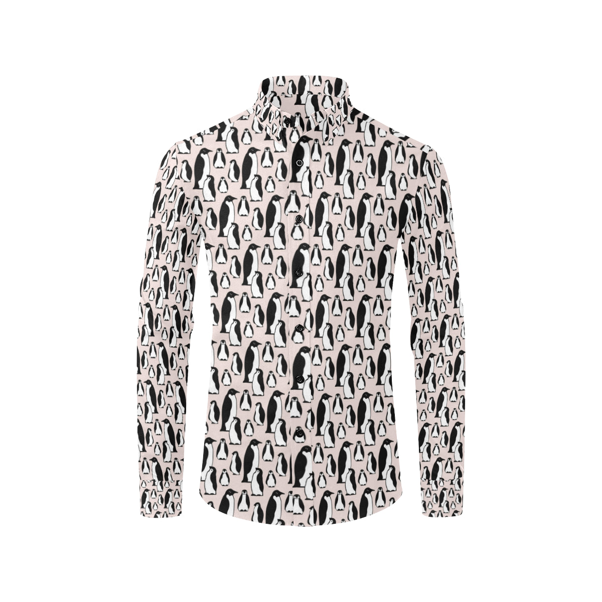 Penguin Themed Men's Long Sleeve Shirt