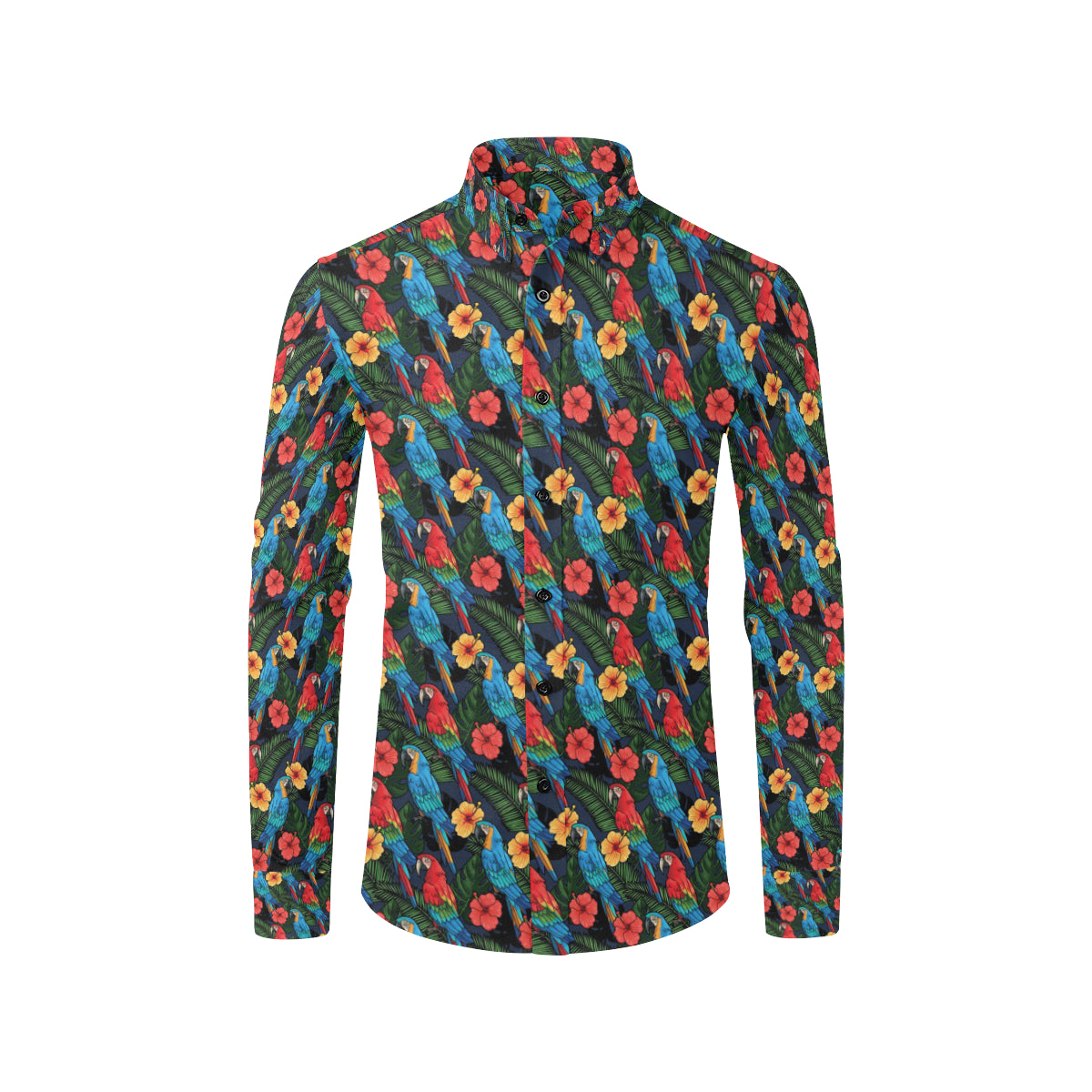 Parrot Pattern Print Design A01 Men's Long Sleeve Shirt