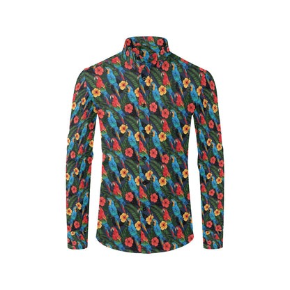 Parrot Pattern Print Design A01 Men's Long Sleeve Shirt