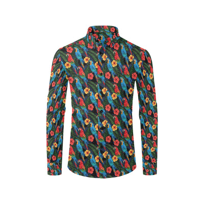 Parrot Pattern Print Design A01 Men's Long Sleeve Shirt