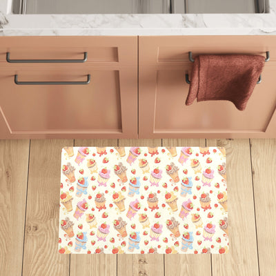 Cupcakes Strawberry Cherry Print Kitchen Mat