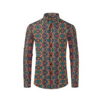 Ethnic Style Print Pattern Men's Long Sleeve Shirt