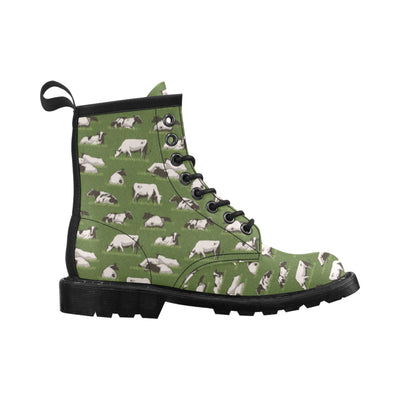 Cow on Grass Print Pattern Women's Boots