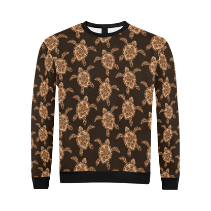 Tribal Sea Turtle Pattern Print Design T09 Men Long Sleeve Sweatshirt