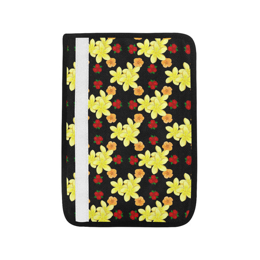 Yellow Plumeria Pattern Print Design PM04 Car Seat Belt Cover