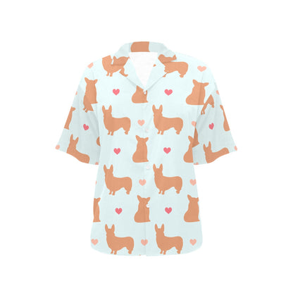 Pembroke Welsh Corgis Pattern Print Design A01 Women's Hawaiian Shirt