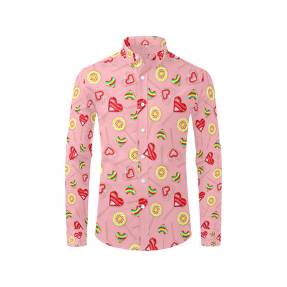 Lollipop Pattern Print Design LL05 Men's Long Sleeve Shirt