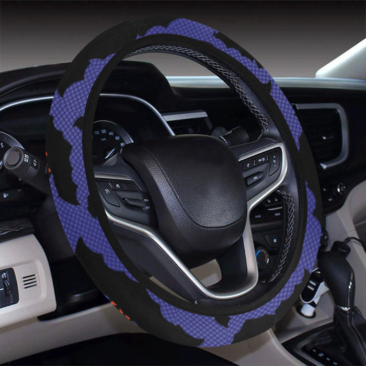 Bat Halloween Pattern Print Design 02 Steering Wheel Cover with Elastic Edge