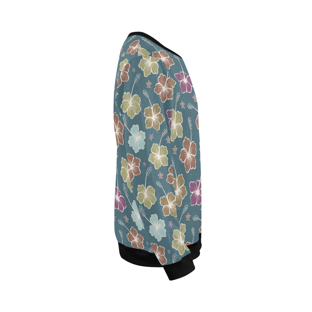 Hibiscus Pattern Print Design HB033 Men Long Sleeve Sweatshirt