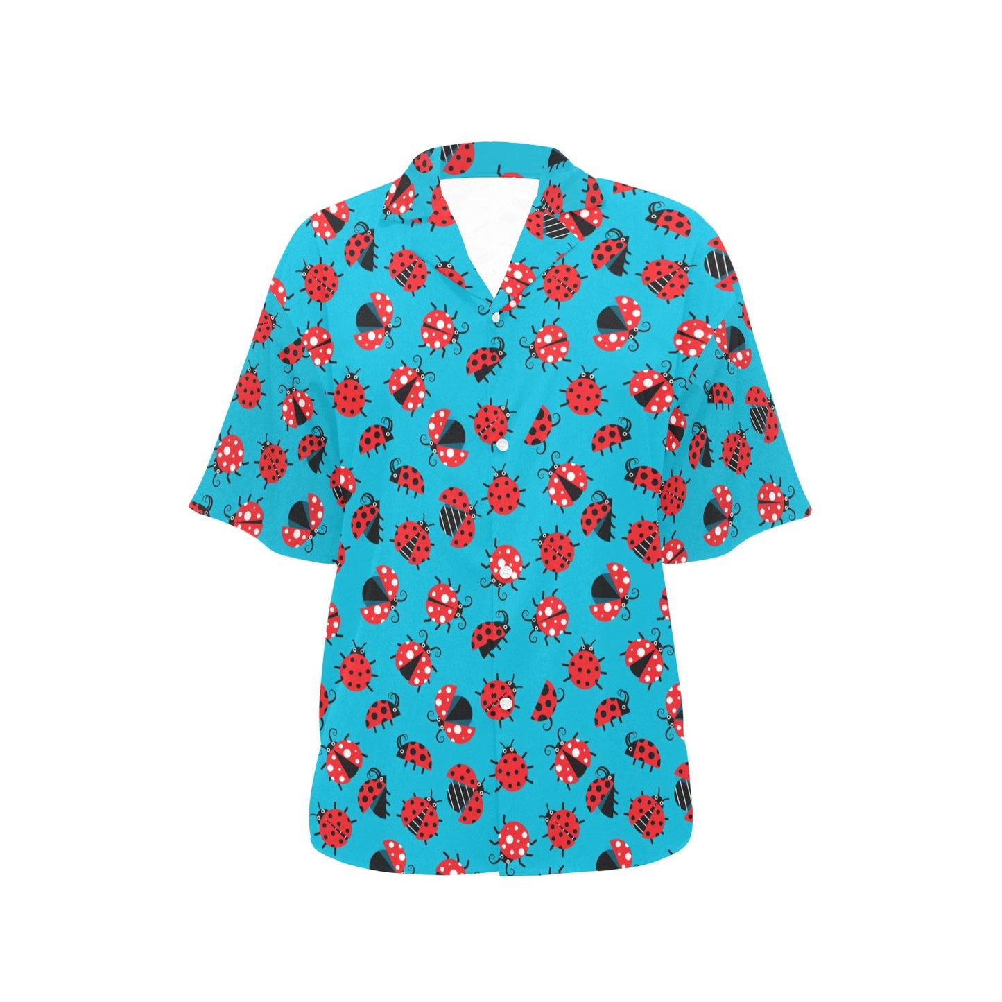 Ladybug Action Print Pattern Women's Hawaiian Shirt