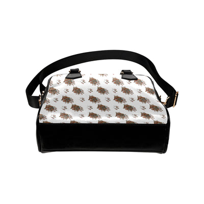 Aztec Wolf Pattern Print Design 02 Shoulder Handbag