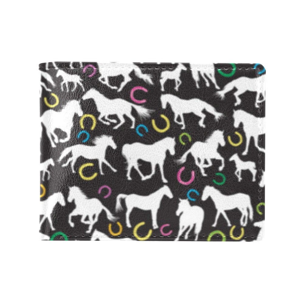 Horse Hoof Colorful Print Design LKS301 Men's ID Card Wallet