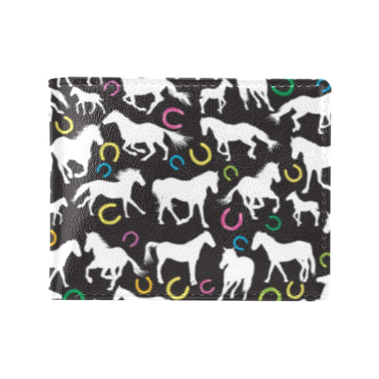 Horse Hoof Colorful Print Design LKS301 Men's ID Card Wallet