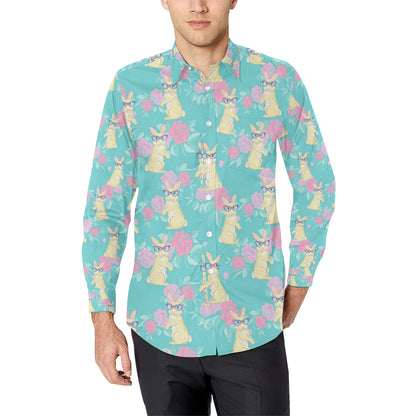 Rabbit Pattern Print Design RB05 Men's Long Sleeve Shirt