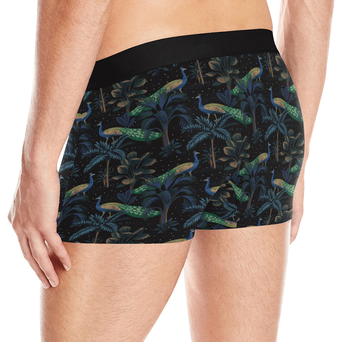 Rainforest Peacock Pattern Print Design A04 Men's Boxer Briefs
